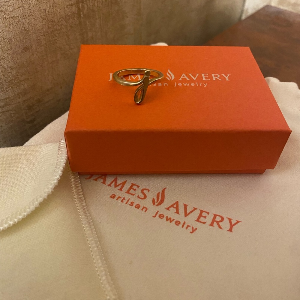 James Avery 14K gold initial ring “j”
